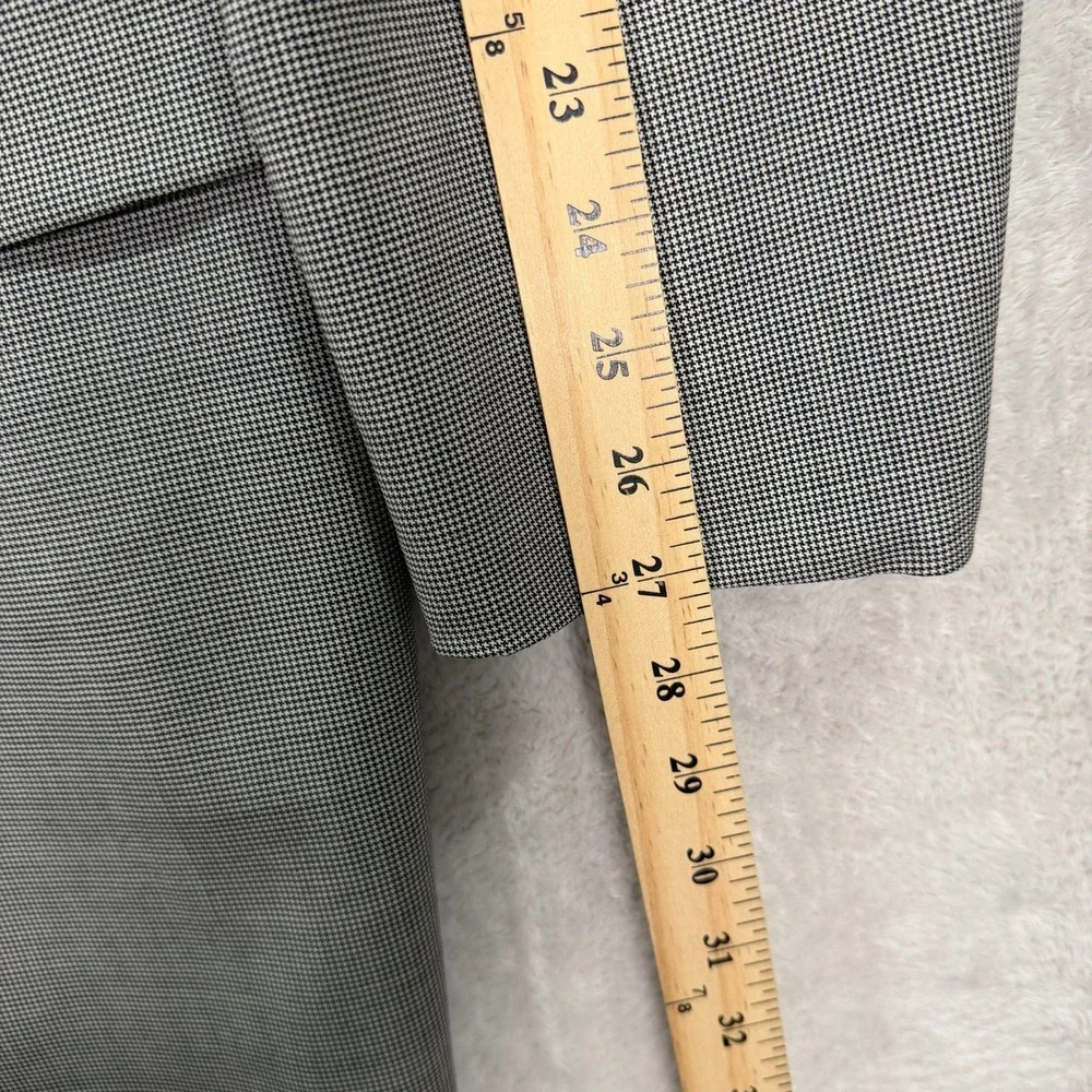 Jack Victor Mens 50XL Suit Grey Houndstooth Wool Super 110s Italian Fabric 42x34